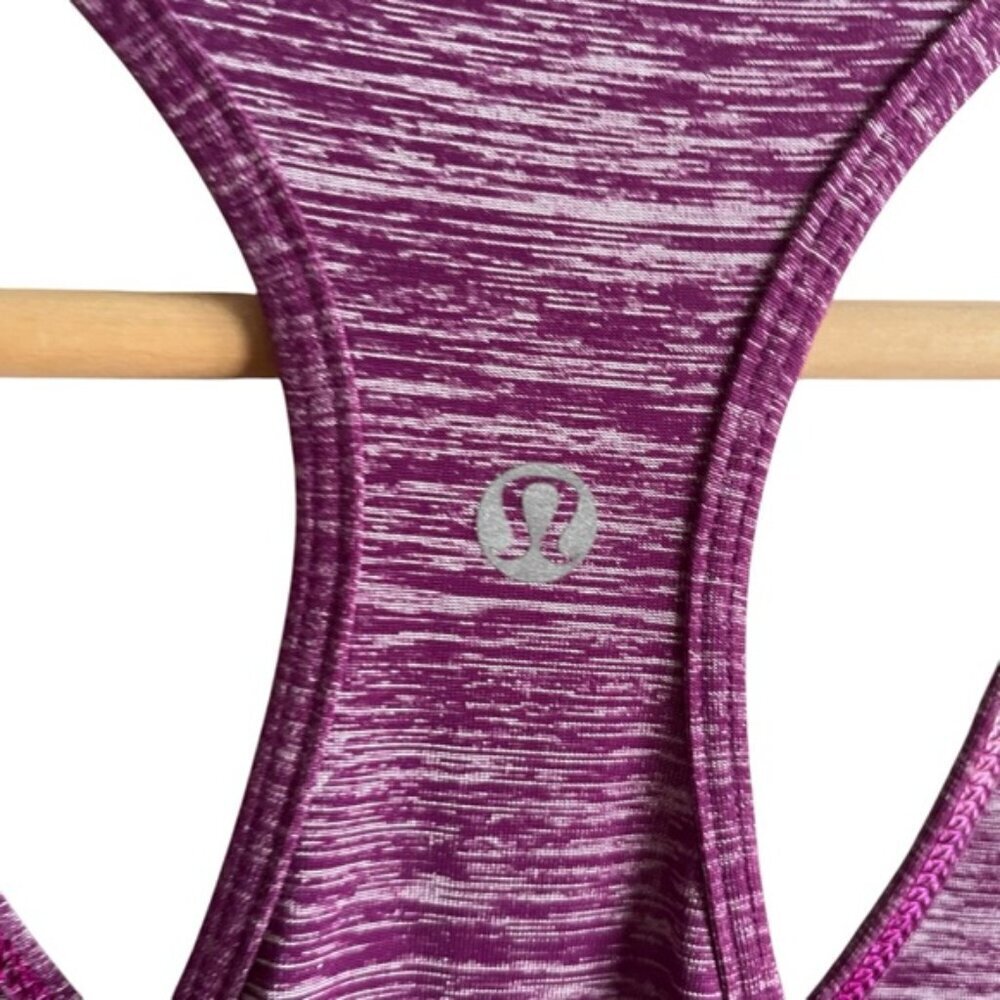 Lululemon Cool Racerback Tank Size 4 Heathered Dewberry Luxtreme - Picture 9 of 9